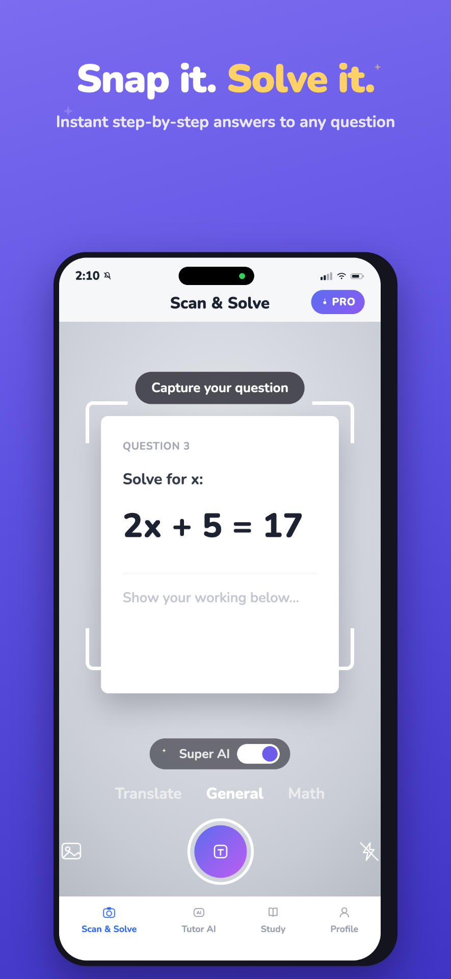 Scan & Solve — instant answers by camera